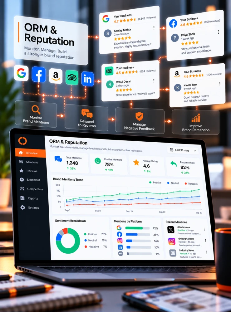 ORM and Reputation growth marketing visual